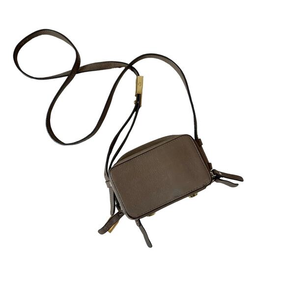 G.I.L.I. Brown Leather Micro Crossbody Purse - Picture 1 of 16